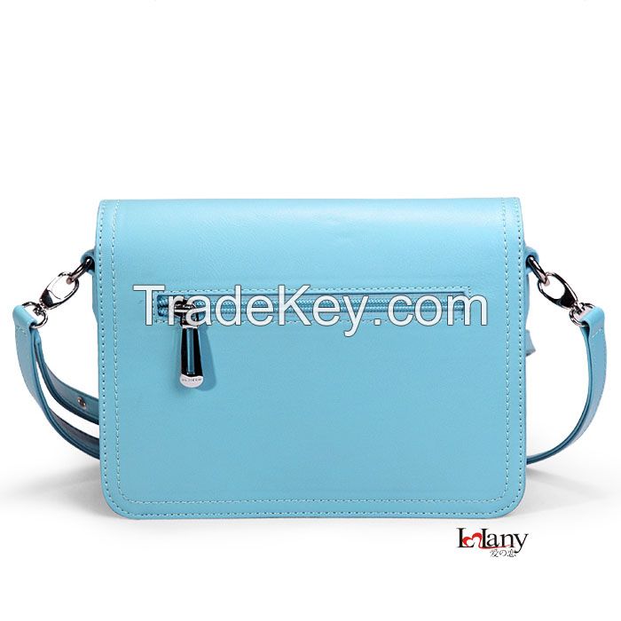 PU or genuine leather messenger bag leather messenger bag for woman and long strap messenger bag