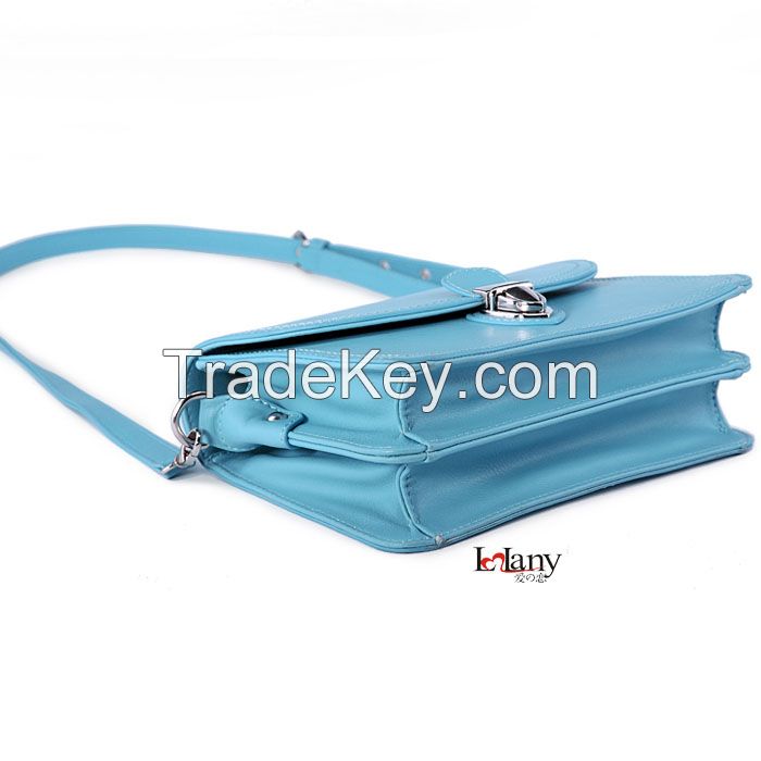PU or genuine leather messenger bag leather messenger bag for woman and long strap messenger bag