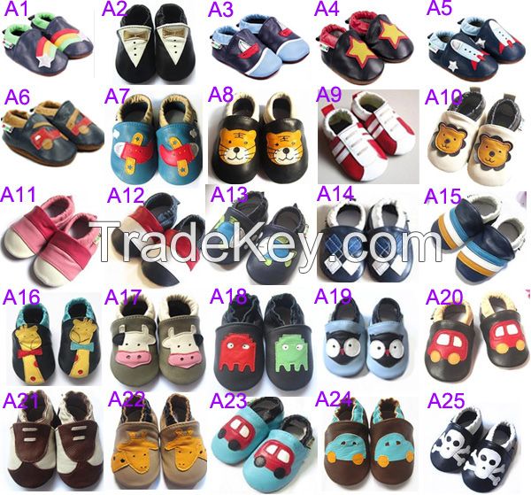 wholesale soft sole genuine leather baby slippers