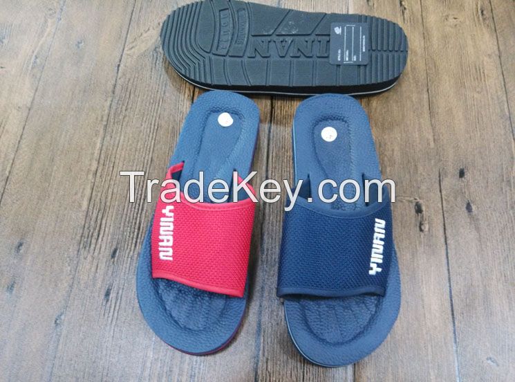 Rubber outsole for man Net cloth outdoor slipper