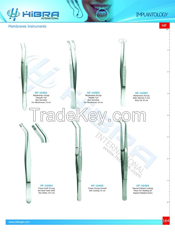 Sinus Lift Instruments, Periodontal knife, Periodontal curretes, Periotomes, bone chiesels