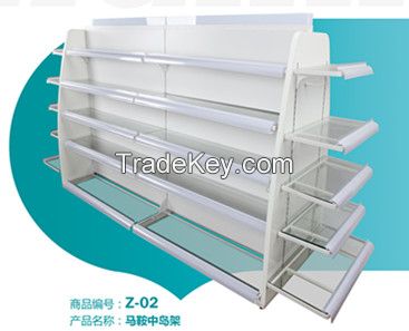 Cosmetic display shelf with light box, Gondola Display Shelf