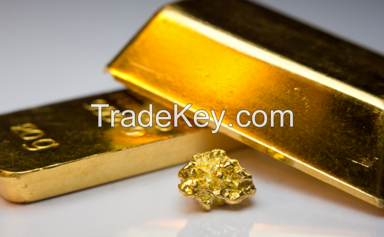 Gold bars, gold nuggets and Gold dust