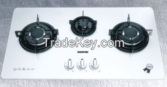 Black Tempered Glass Cook-top With Three Burners