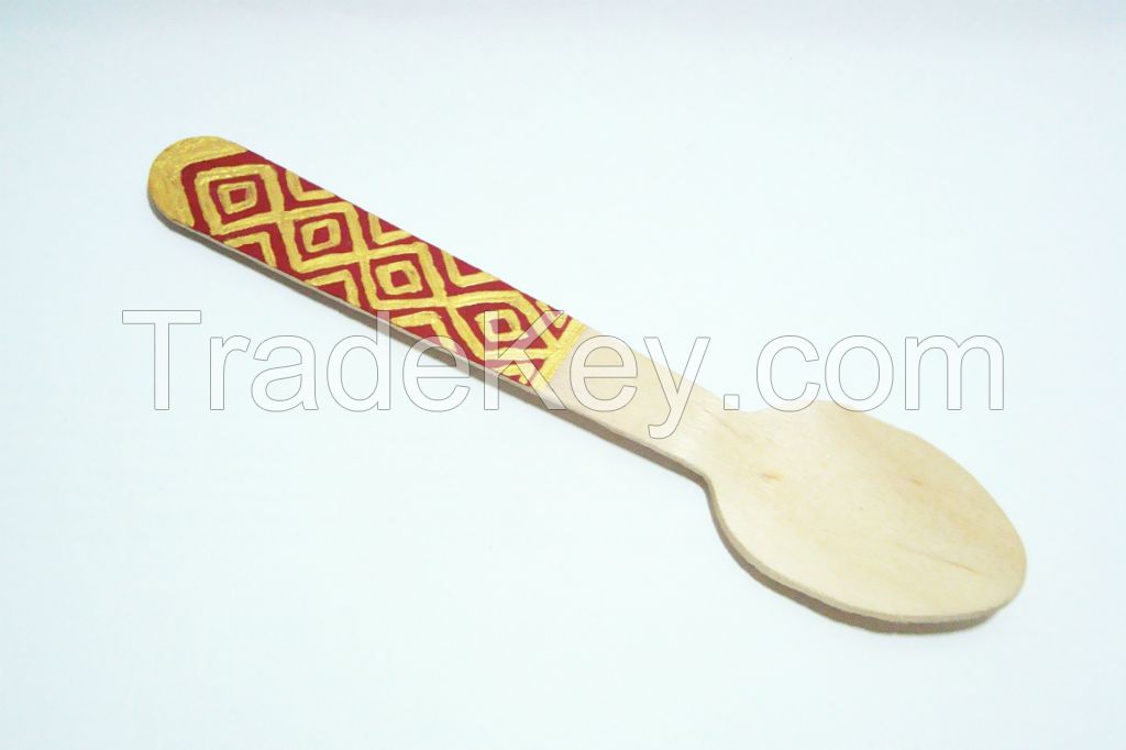 Decorative disposable wooden spoon
