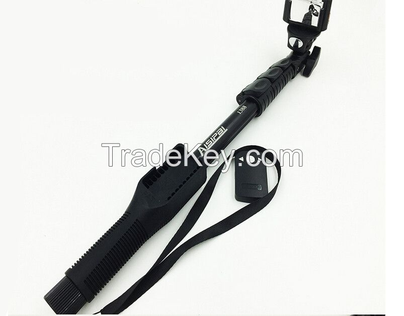 Host selling aluminum zoom function Monopods selfie sticks with BT tripod for Android and iphone