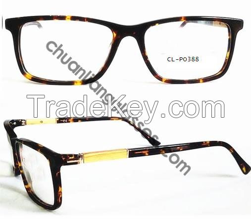 100% Pure Acetate Square Frame Optical Eyewear Carbonate Fabric Temple Eyeglasses