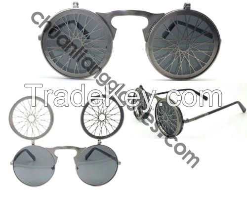 Retro and Classic Round Frame Unisex Style Eyewear Super Elestic Stainless Steel Sunglasses
