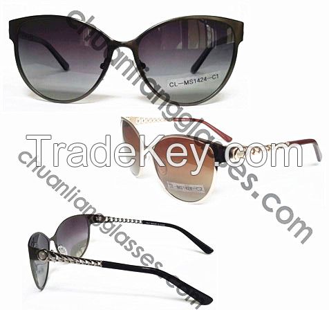 Retro and Classic Round Frame Suglasses Unisex Style Stainless Steel Double Plating Eyewear