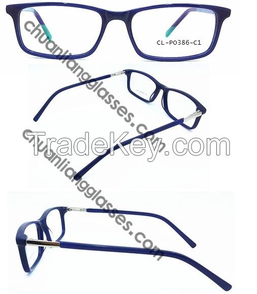 100% Pure Acetate Square Frame Optical Eyewear Carbonate Fabric Temple Eyeglasses