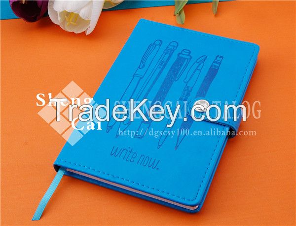 Wholesale A5 blue PU discolored wholesale leather journal