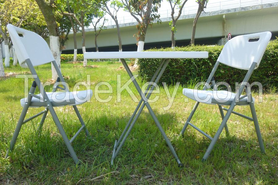 Balcony garden table and chairs for outdoor dining terrace, courtyard leisure folding chairs