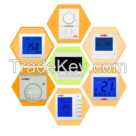 Energy-saving 3 fan speed fan coil room thermostat for air conditioner