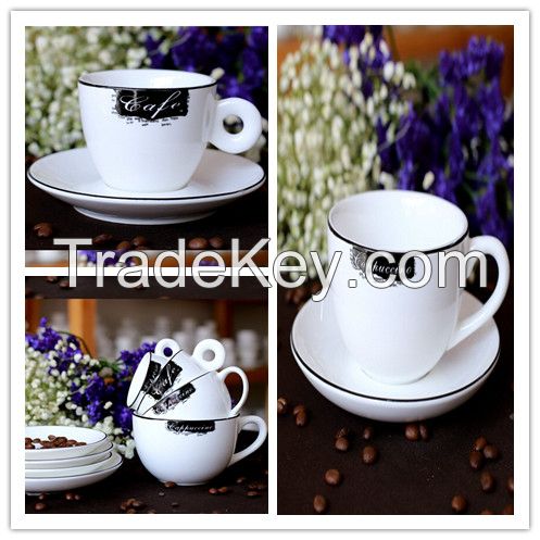 custom design porcelain tea cup and saucer