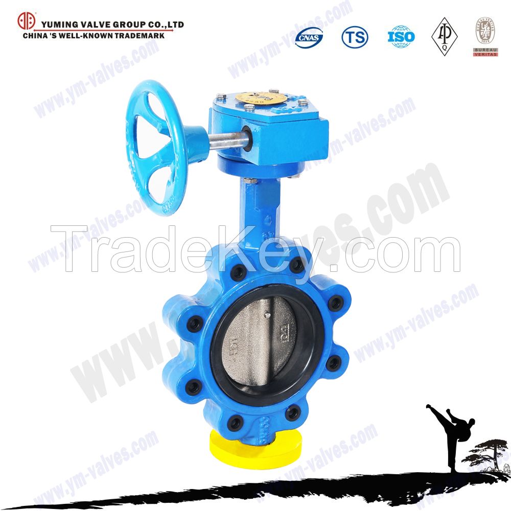 API standard lug type rubber seal cast iron butterfly valve type