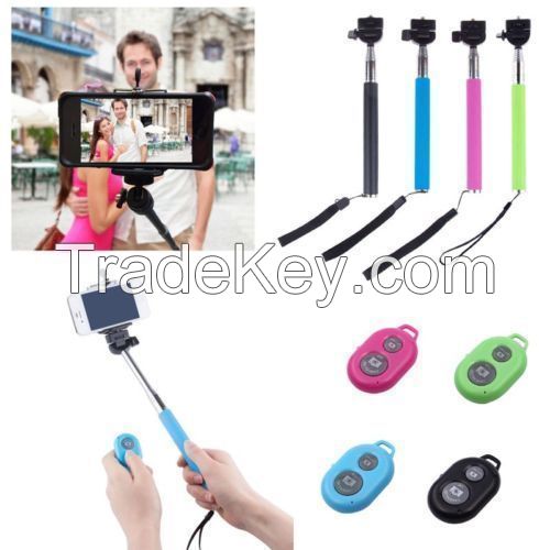 Extendable Handheld Selfie Stick Monopod Bluetooth Remote Shutter
