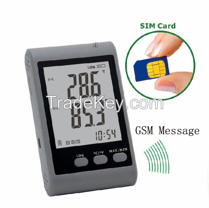 GSM SMS Alarm LCD Display Temperature Humidity Data Logger