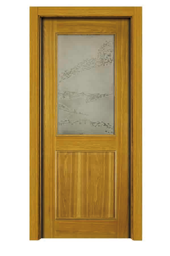wood door (with glass)