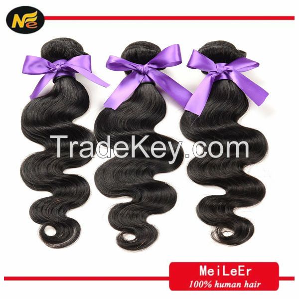 2015 new hot selling 100% human hair body wave natural color, brazilian virgin human hair 