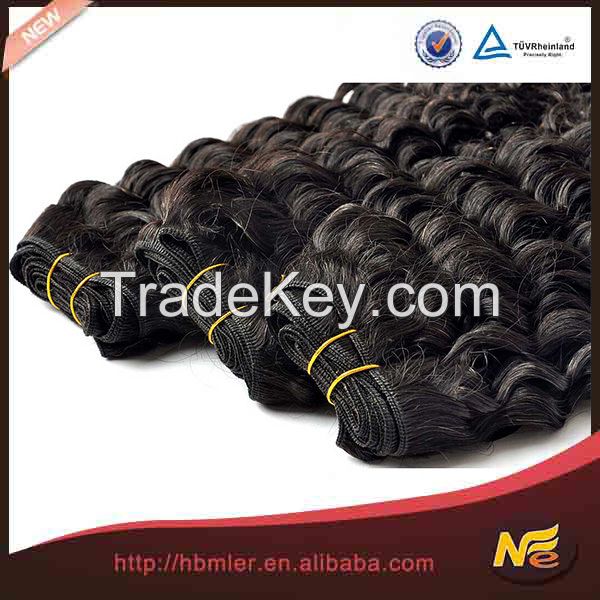 2015 hot selling full cuticle deep wave 100 % virgin brazilian human hair extension