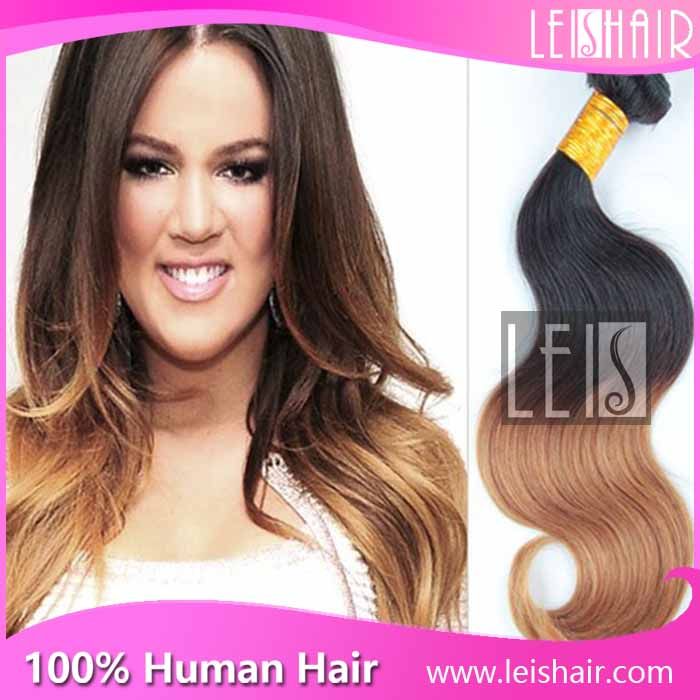 2015 Grade 7a ombre hair extension , 100% top quality human hair extension