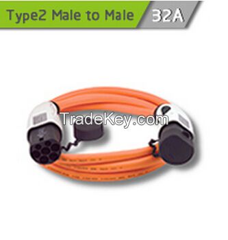 Type 2 (IEC 62196-2) Male to Male Connector Single Phase 32A