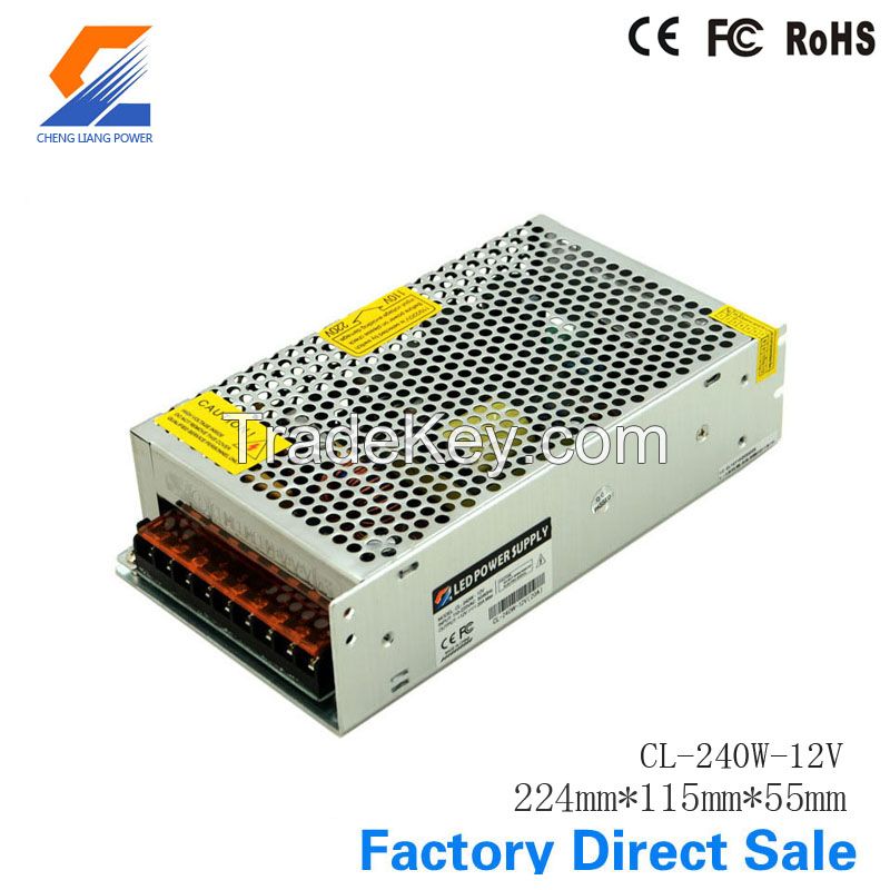 12V 240W Constant Voltage  LED Switch Power Supply With CE, ROHS, FCC