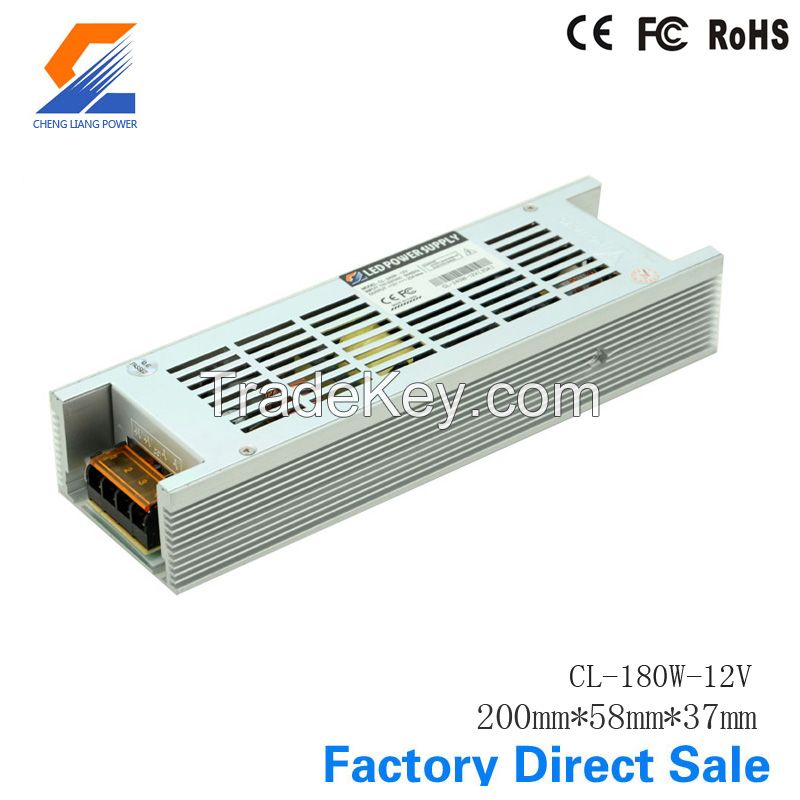 12V 180W Constant Voltage LED Switch Power Supply With CE, ROHS, FCC