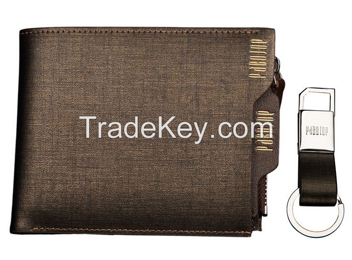 Leather Wallet with Credit card and loop holder slim smart genuine or PU men leather wallet