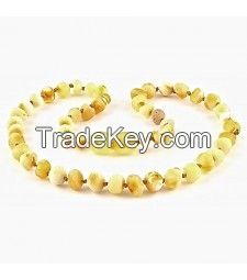 Baroque shape Baltic amber teething necklaces 
