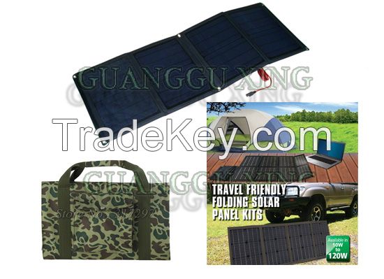Folding Solar Panel Kit 40 watt 12V Caravan Camping Power Mono Charging with Solar Controller