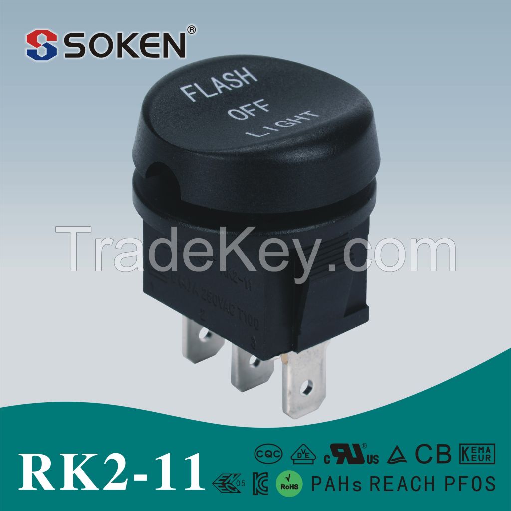 RK2-11 SPST 6A 250VAC Rocker switch