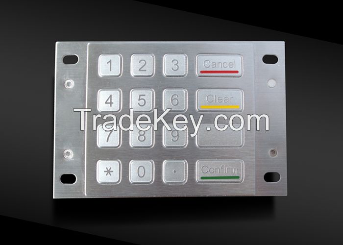 Customizable Banking ATM Machine Keypad Vandalproof PCI 2.0 Metal PIN Pad ATM EPP