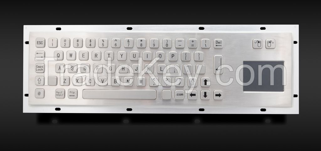 Stainless Steel Mounting Kiosk Metal Keyboard With Touchpad