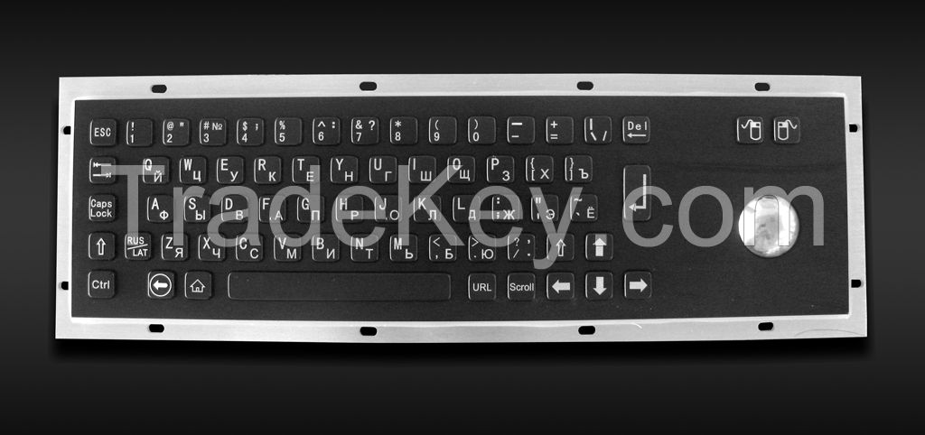 Rugged Industrial Kiosk Metal Keyboard Vandalproof With Touchpad IP65