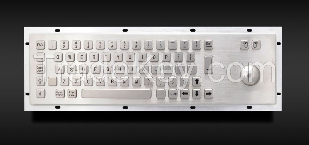 Rugged Vandalproof Industrial Kiosk Metal Keyboard With Pointing Device