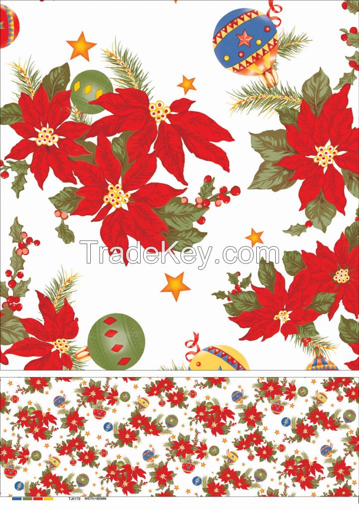 Christmas Festival decoration printed PVC tablecloth