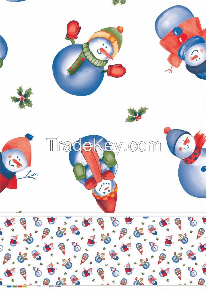 Christmas Festival decoration printed PVC tablecloth