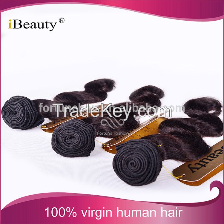 2016 iBeauty wholesale cheap good remy virgin hair brazilian hair body wave hair weave