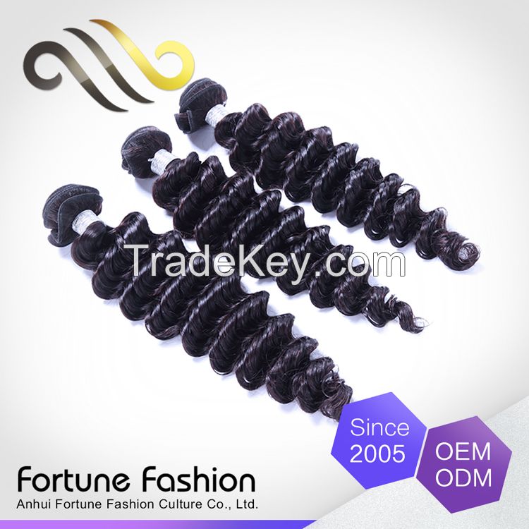 2015 wholesale china products virgin Peruvian human hair deep wave remy hair weave in anhui manufacturer