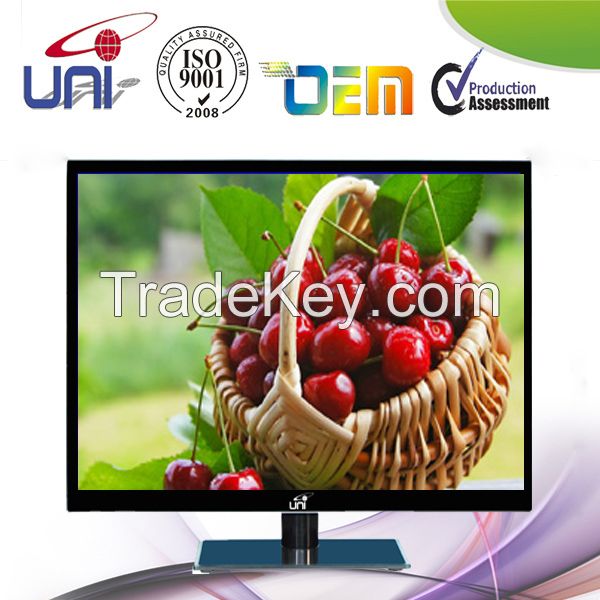2015 Best selling product:32Inch LED TV with sliver metal narrow bezel and glass mechanics swivel stand