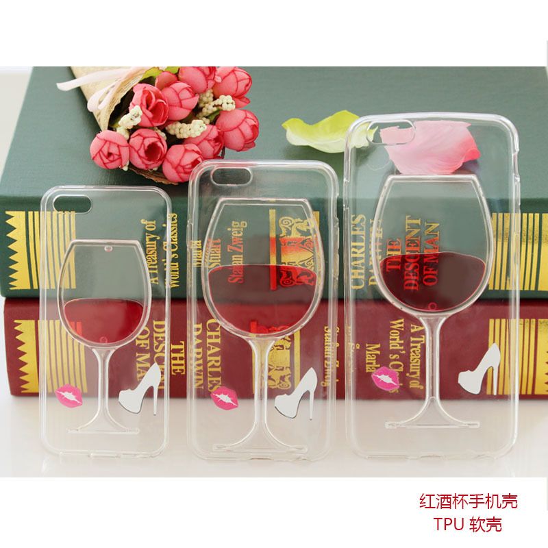 iPhone 6 TPU mobile Phone Case With Red Wine Glass Design On The Back