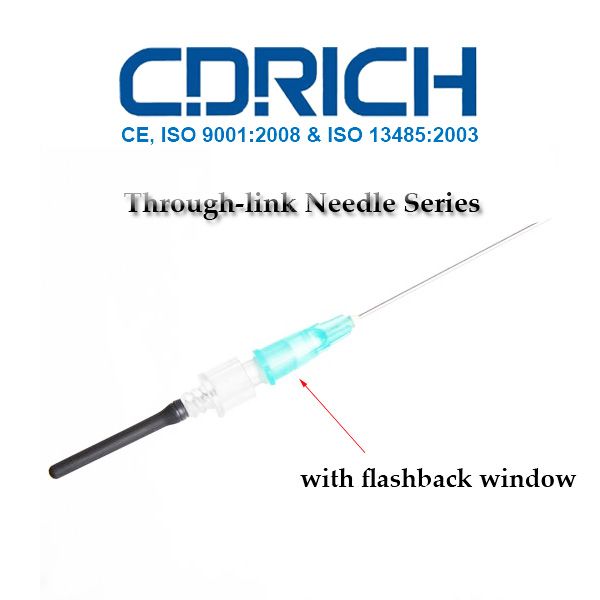 CDRICH Single Use Stainless Steel Through-link Needle with Flashback Window