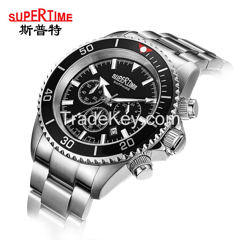 Fashion stainless steel watch/men's sports watch