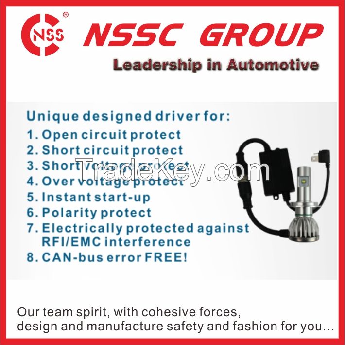 NSSC 3S Car LED Headlight H4 H7 H8 H10 H13 H16 9004 9007 5202 9005 9006 9012