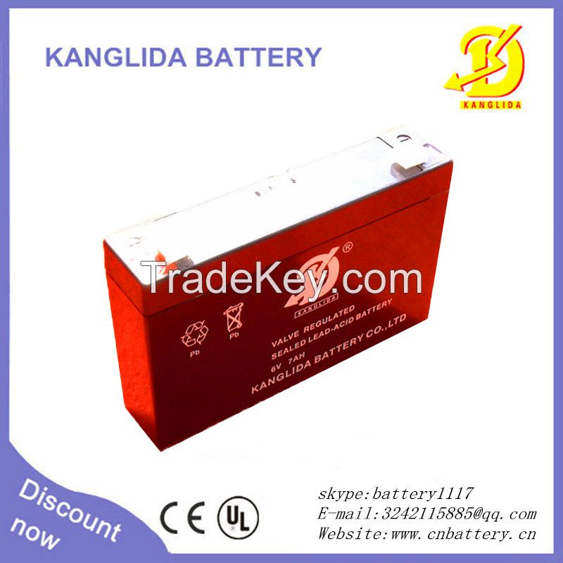 maintenance free rechargeable battery 6v 7ah lead acid vrla battery 6v