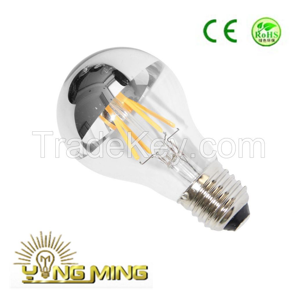 4W A60 Half Silvery Mirror LED Filament Bulb