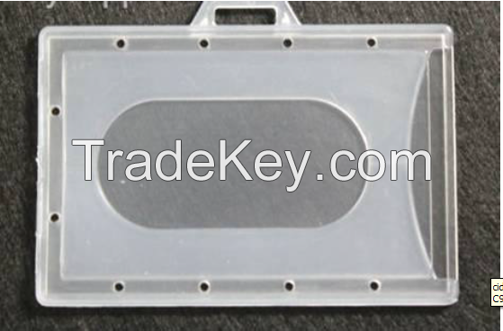 Rigid Clear Plastic Id Card Holder With Custom Logo