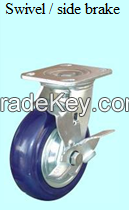 Industrial rigid ,swivel type , swivel with locking heavy duty blue nylon caster wheels