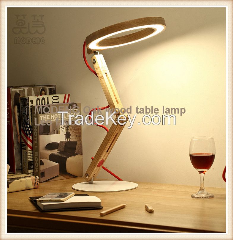 2015 home electric 10w Dimmable LED Desk Lamp oak wood laptop table light